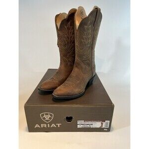 Ariat Boots 15725 Size 7 B Medium Brown Distressed Western Embroidered Leather
